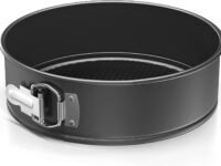CURATED CART Round Cake Tin 8.5 Inch / 22 Cm|Cake Mould for Microwave|Springform Cake Tin Suitable for Cheese Cake Mould|Removable Bottom for Microwave, OTG, Oven, Black