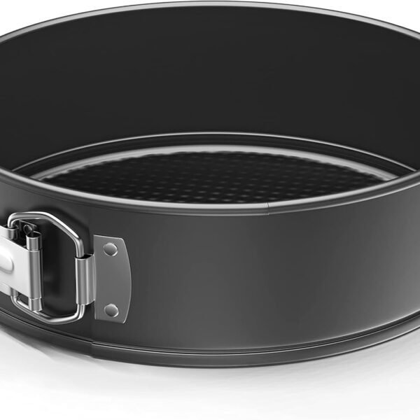 CURATED CART Round Cake Tin 8.5 Inch / 22 Cm|Cake Mould for Microwave|Springform Cake Tin Suitable for Cheese Cake Mould|Removable Bottom for Microwave, OTG, Oven, Black