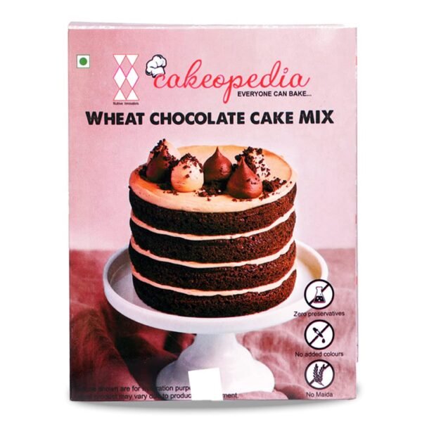 Cakeopedia Wheat Chocolate Cake mix | Healthy, Instant Cake Mix Powder | 300gm Pack | 3 Steps preparation | Original Flavour | No Maida| No Preservatives