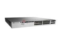 Cisco WS-C3850-24T-S Stackable 24 10/100/1000 Ethernet Ports, 350W AC Power Supply, 1 RU, Silver, Managed, Non-PoE, Layer 2, RJ45, 24 Gbps, Metal Case, Compatible with Desktop, Laptop, Printer