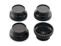 Clazkit Round Multi-Purpose Heavy Duty Stand Home Appliance Refrigerator/Washing Machine/Furniture/Fridge Stand, Black (Pack of 4)