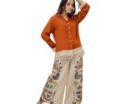 Co Ord Set for Women Stylish Card Set Dress for Women Trendy Top with Plazo Pant Ladies Coord Outfit Modern Wear for Travel Office Casual Look Premium Two Piece Clothing Style