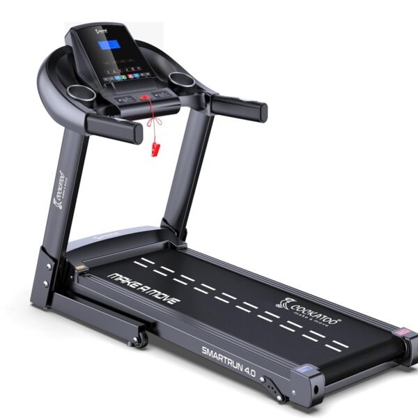 Cockatoo SmartRun 4.0 4HP Peak DC Motorized Treadmill for Home, with 3 Level Manual Incline, Max Speed 16 Km/Hr, Max User Weight 120Kg,(DIY, Do It Yourself Installation),Black
