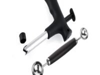 Coconut Opener Stainless Steel Drill Cutter with Cleaner Stick and Double-Sided Stainless Steel Fruit, Melon Baller Spoon, Scoop