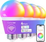 Consciot Smart LED Light, WiFi Color-Changing A19 E26 Lamp Compatible with Alexa & Google Home, 60W Equivalent, Music Sync, Dimmable, 4 Pack