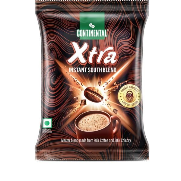 Continental Coffee Xtra Instant Coffee Powder | 50gm Pouch | ‎70% Coffee 30% Chicory | South Blend Instant Coffee | Medium Roast | Premium Blend of Arabica & Robusta | Rich Aromatic Coffee