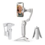 DIGITEK® (DSG-007F) 3-Axis Gray Smartphone Gimbal - Wide Angle Handheld Vlogging Stabilizer - 4 Creative Operation Modes for Android & iOS - Seamless Videography