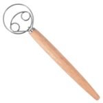 Danish Dough Whisk Stainless Steel Dutch Style Bread Dough Hand Mixer Blender Wooden Handle Kitchen Baking Tools Artisian Blender