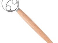 Danish Dough Whisk Stainless Steel Dutch Style Bread Dough Hand Mixer Blender Wooden Handle Kitchen Baking Tools Artisian Blender