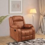 Duroflex Avalon RRR - Suede Fabric Single Seater Recliner – Recline, Rotate & Rock | Premium Foam Comfort | Neck & Lumbar Support | Plush Armrests | Durable Frame | 3 Years Warranty - Desert Orang