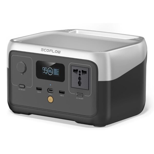 EF ECOFLOW Portable Power Station RIVER 2, 256Wh LiFePO4 Battery/ 1 Hour Fast Charging, 2 Up to 600W AC Outlets, Solar Generator (Solar Panel Optional) for Outdoor Camping/RVs/Home Use