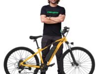 EMotorad T-REX AIR Unisex Electric Bicycle 29" Wheel Size 16.5" Sturdy High Tensile Steel Frame 250W BLDC Motor Front Suspension 7 Speed Shimano Gears (Suncrest Yellow, 29" Wheel)