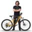 EMotorad T-REX AIR Unisex Electric Bicycle 29" Wheel Size 16.5" Sturdy High Tensile Steel Frame 250W BLDC Motor Front Suspension 7 Speed Shimano Gears (Suncrest Yellow, 29" Wheel)