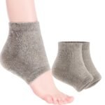 EUROTEX Silicone Gel Heel Socks for Men & Women | Anti Crack & Moisturizing Heel Protector Socks | Pain Relief Foot Care Sleeves for Dry, Cracked Heels | Soft Smooth Feet Support (Grey, 1 Pair)