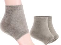 EUROTEX Silicone Gel Heel Socks for Men & Women | Anti Crack & Moisturizing Heel Protector Socks | Pain Relief Foot Care Sleeves for Dry, Cracked Heels | Soft Smooth Feet Support (Grey, 1 Pair)