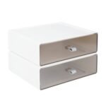 Eono Multipurpose Plastic Stackable Storage Box Drawer For Office Stationery Desktop Accessories Organizer (Set 02)