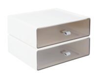 Eono Multipurpose Plastic Stackable Storage Box Drawer For Office Stationery Desktop Accessories Organizer (Set 02)
