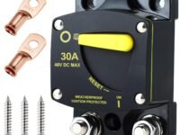 Erayco 30 Amp Circuit Breaker Manual Reset DC 12-48V High Amperage for Car Audio RV Marine Boat Truck Trolling Motors Stereo Audio Electronic Battery Solar System