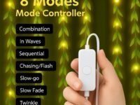 FLYNGO Artificial Leaf Curtain LED String Light, 200 LEDs, 8 Modes, Adjustable Brightness, Lights for Diwali Decoration, Home, Bedroom, Wedding, Party, Festive Decor (Warm White)