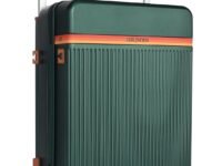 FUR JADEN The Aviator 55cm German Polycarbonate Travel Luggage Cabin Suitcase with 8 StealthTech Silent Shock Absorbing Wheels, TSA Lock & Aerospace Grade Wide Trolley (Forest Green, Cabin 20")