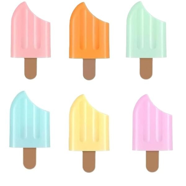 Faded 6 Pcs Mini Highlighter Cute Shaped Pens for School Office Supplies Writing Stationery (Ice Candy)