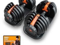 Flexnest Adjustable Iron Dumbbells Set, Designed-in-Germany, Easy Weight Adjustment (2.5Kg-24Kg), Home Workout, Gym Exercise Set For Men & Women, 24Kg, Set of 2 (Black)