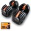 Flexnest Adjustable Iron Dumbbells Set, Designed-in-Germany, Easy Weight Adjustment (2.5Kg-24Kg), Home Workout, Gym Exercise Set For Men & Women, 24Kg, Set of 2 (Black)