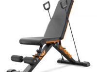 Flexnest Commercial Grade Adjustable And Foldable Gym Bench Incline, Decline & Flat 250 Kg Fitness Gym Bench with Resistance Rope, Leather Adjustable Multi-Purpose Machine (Flexbench 2.0 - Black)