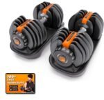 Flexnest neoprene Adjustable Dumbbells, Designed-in-Germany, Easy Weight Adjustment, For Home Workout, Gym Exercise Set For Men & Women (Black, 40kgs - Set of 2)