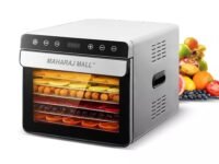 Food Dehydrator 700W Dehydrator Machine with 6 Stainless Steel Trays 24H Digital Timer Temperature Control Drop-Down & Viewing Door for Jerky Fruit Meat Pet Treats Herbs