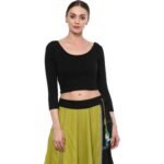 Fressia Fabrics Women's Cotton Readymade Saree Blouse Stretchable Crop Top Choli Bustier Top