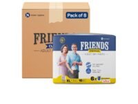 Friends Premium Adult Diapers Pant Style | 80 Count (X-Large) | Waist 30-56 inch |12 Hrs Protection | Leakproof | Quick & Even Absorption | Unisex| Wetness Indicator | Odour Lock | Superior Softness | Elastic Waist & Anti-Bacterial Absorbent Core