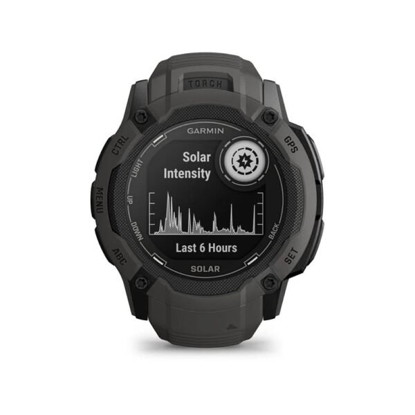 Garmin Instinct 2X Solar, Large Rugged GPS Smartwatch, Built-in Sports Apps and Health Monitoring, Solar Charging and Ultratough Design Features, Graphite