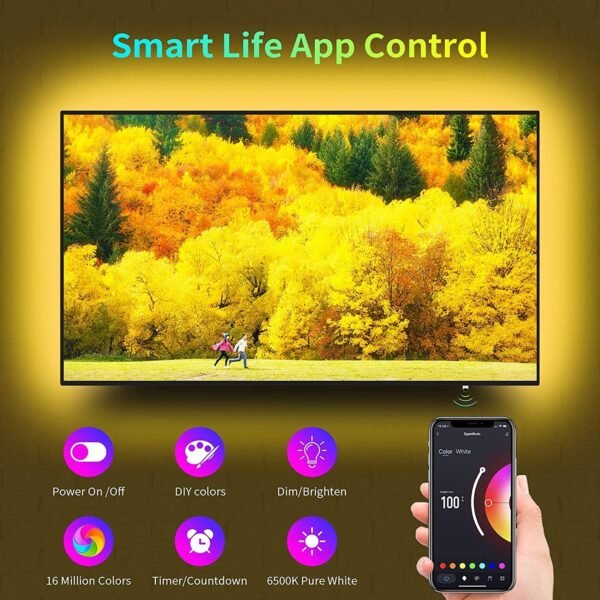 Gesto 300 LED Strip Lights with Adaptor|Music Sync RGB Strip Lights with Alexa |App Operated - 5 Meters Waterproof Smart Light - Multicolor LED Lights for Home Decoration, Bedroom,Diwali,False Ceiling