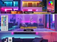 Gesto 5 Meters Waterproof Strip Lights with Adaptor and Remote Controller|Music Sync RGB Lights with Alexa |App Operated - Multicolor LED Lights for Home Decoration, Bedroom,Diwali,False Ceiling