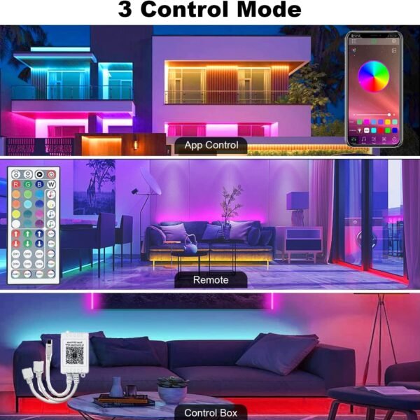 Gesto 5 Meters Waterproof Strip Lights with Adaptor and Remote Controller|Music Sync RGB Lights with Alexa |App Operated - Multicolor LED Lights for Home Decoration, Bedroom,Diwali,False Ceiling