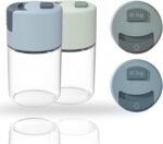 Glass Salt and Pepper Shakers with Press Button Lid Spice Dispenser-Push Button Salt and Pepper Shaker Seasoning Bottle Dispenser-Best for Kitchen and Dining (Pack of 1)