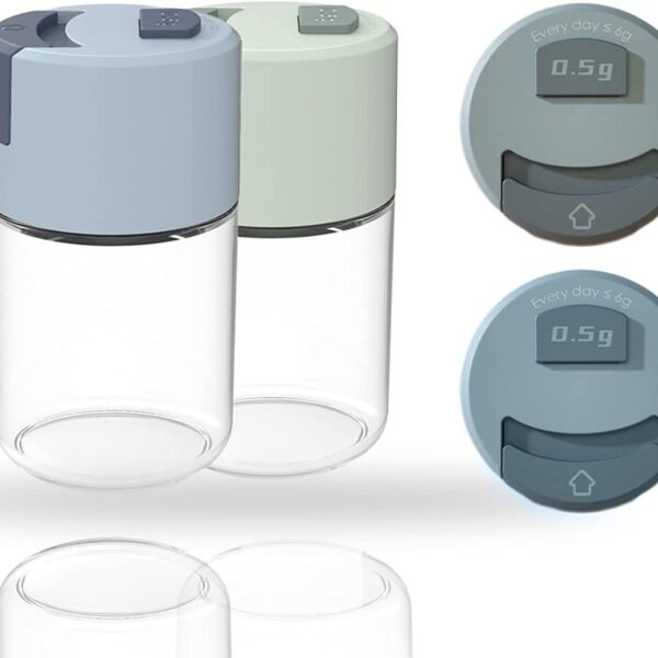 Glass Salt and Pepper Shakers with Press Button Lid Spice Dispenser-Push Button Salt and Pepper Shaker Seasoning Bottle Dispenser-Best for Kitchen and Dining (Pack of 1)