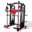 Gym24 Equipment Alloy Steel Multi Gym Functional Trainer with Smith Machine with 80 kg Iron Weight Stack (Both Sides) | Installation Free | Home Gym Equipment (Red & Black)