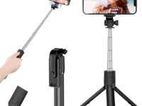 HOLD UP Selfie Stick, Extendable Selfie Stick with Wireless Remote and Tripod Stand, Portable, Lightweight, Compatible with All Smartphone and Mobile (Black)