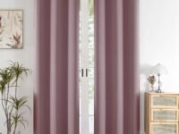 HOMEMONDE 6 Feet Solid Curtain for Window - Noise Reduced and Fade Resistant Blackout Curtains, 75% Room Darkening Drapes for Living Room, Bedroom Pack of 2, (Lavender, 182 x 118 CM)