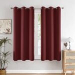 HOMEMONDE Window Curtains 5 Feet Pack of 2 - Solid 98% Blackout Curtain for Living Room, Bedroom, Office, 60L Inch x 46 Inch - (Maroon, 152 x 118 CM)