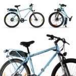 HORNBACK X1s Foldable Electric Bicycle 27.5 Inch | 250W Motor, 60Km Range, 10.4Ah Removable Battery | Front Suspension | Durable Steel Frame | Delivered 98% Assembled, Glacier Blue