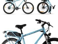 HORNBACK X1s Foldable Electric Bicycle 27.5 Inch | 250W Motor, 60Km Range, 10.4Ah Removable Battery | Front Suspension | Durable Steel Frame | Delivered 98% Assembled, Glacier Blue