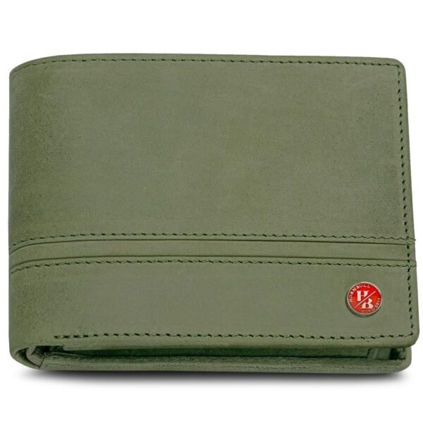HORNBULL Denial Olive Green Genuine Leather Purse for Men | Leather Mens Wallet with RFID Blocking | Valentine's Day Gift Wallet for Men