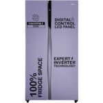 Haier 596 L, 3 Star, 100% Convertible Fridge Space, Expert Inverter, Frost Free Side by Side Refrigerator, (HES-690IM, Inox Marine)