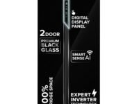 Haier 602L 3Star 2 Door Premium Glass Side by Side Frost Free Refrigerator|100% Convertible|Wi-Fi|Expert Inverter Technology|Digital Display Panel|Triple Twist Ice Maker (HRS-682KGU1, Black Glass)