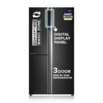 Haier SmartChoice 598L 3 Star 3-Door Side by Side Frost Free Refrigerator | Expert Inverter Technology | Digital Display Panel | Jumbo Ice Maker | Deo Fresh Technology (HRT-683GK, Graphite Black)