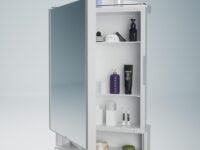 Happer Plastic Premium Multipurpose Wall Mounted Storage Cabinet with Mirror, Prime Look (White)