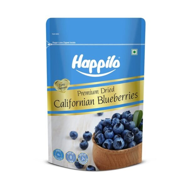 Happilo Premium Dried Californian Blueberries 150 g (Pack of 1) | Rich in Calcium and Vitamin K | Non-GMO & No Preservatives | Ideal For Snacking